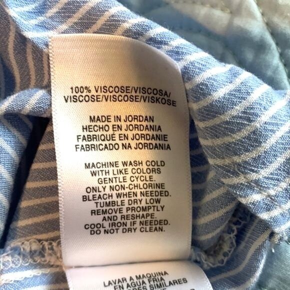 Jones New York Oversized Stripe Button-Down Shirt XXL Blue White 100% Viscose As - Picture 3 of 10